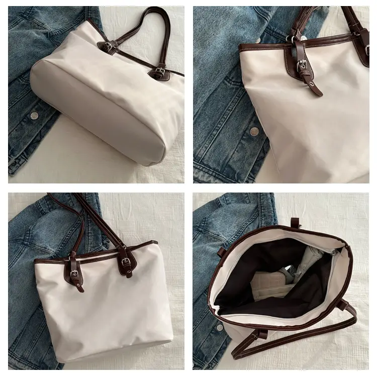 Women's Canvas Tote Bag Black Large Capacity One Shoulder — feature 8
