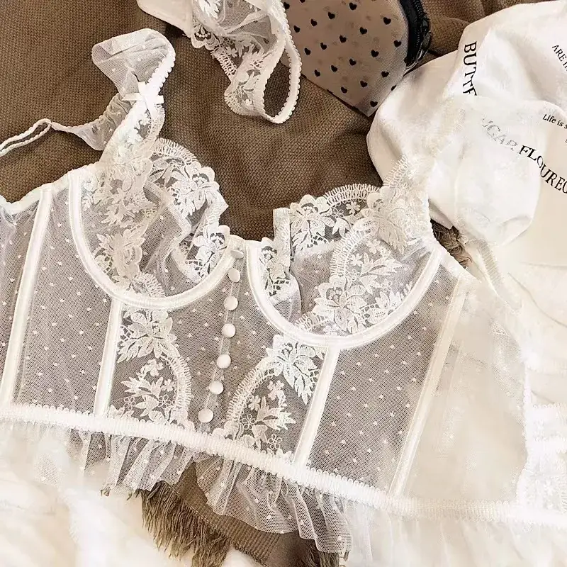 Black Lace French Style Camisole Bra — feature 10
