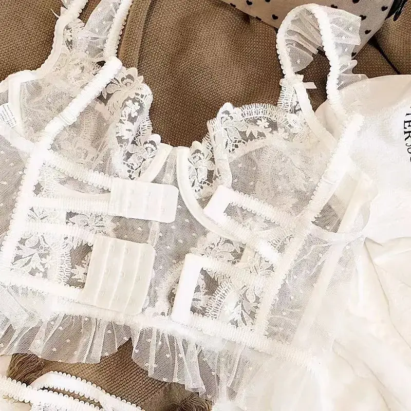 Black Lace French Style Camisole Bra — feature 11