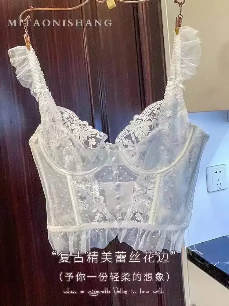 Black Lace French Style Camisole Bra — feature 13