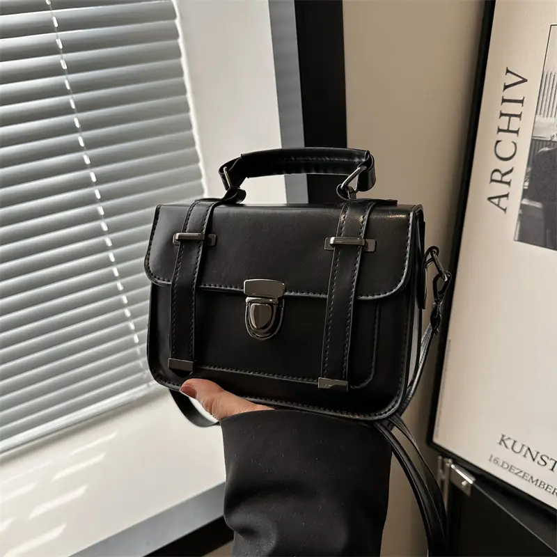 Vintage Brown Square Handbag for Women 2024
