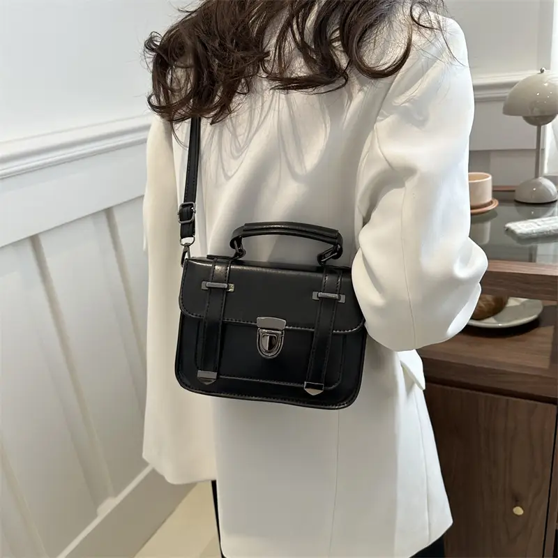 Vintage Brown Square Handbag for Women 2024