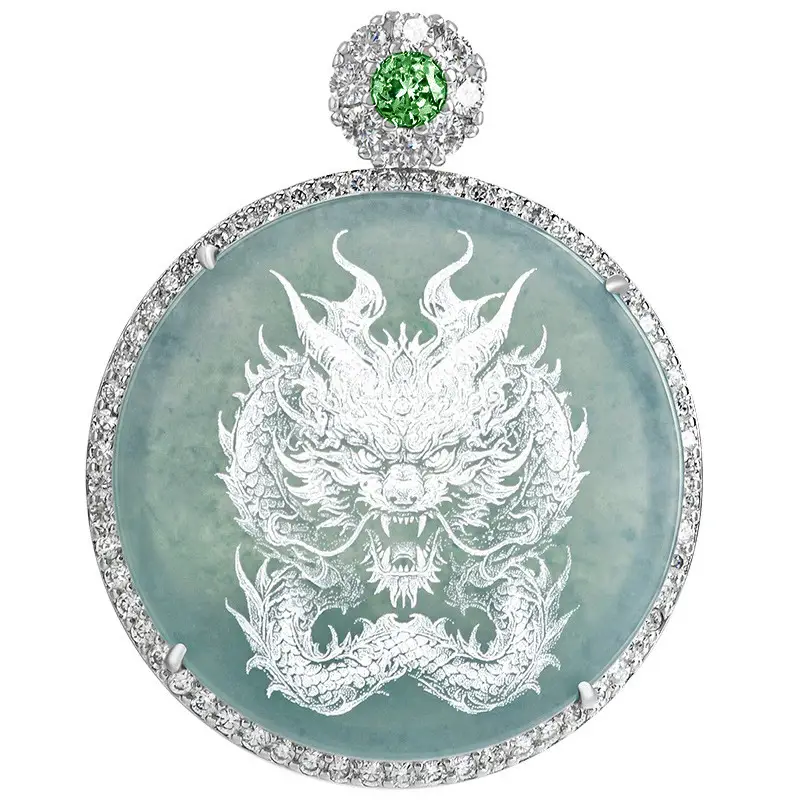 Jade Blue Dragon Pendant Necklace for Men Women - Image 6