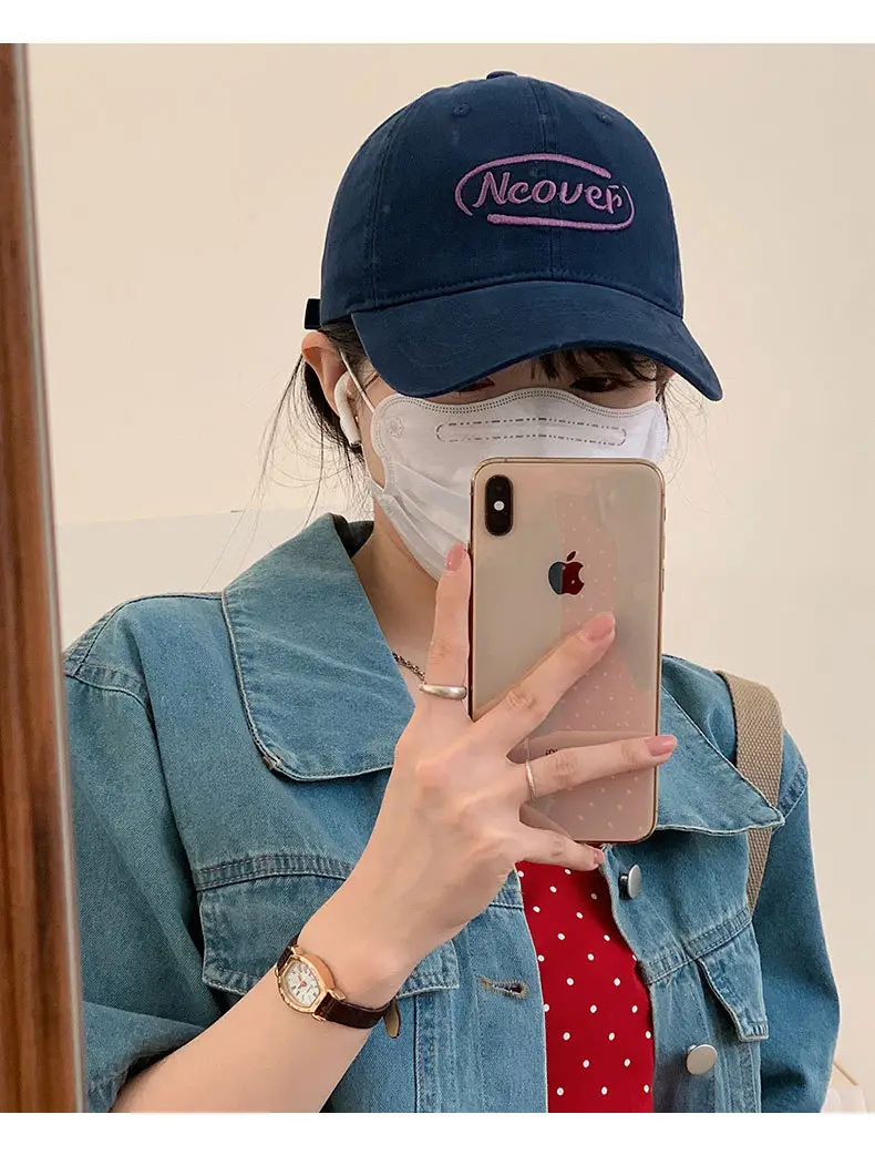 Women's Brown New Japanese Style Baseball Cap with "Neower" Logo — feature 12