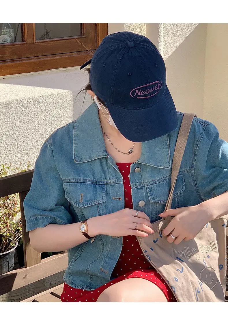 Women's Brown New Japanese Style Baseball Cap with "Neower" Logo — feature 13