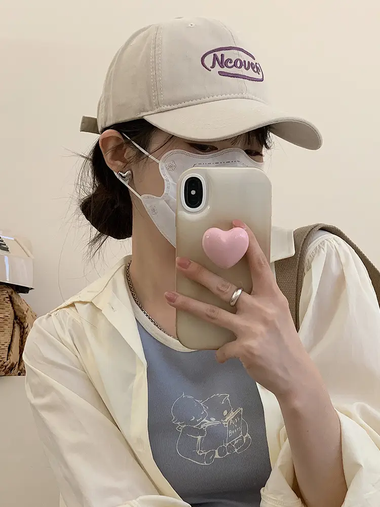 Women's Brown New Japanese Style Baseball Cap with "Neower" Logo — feature 25