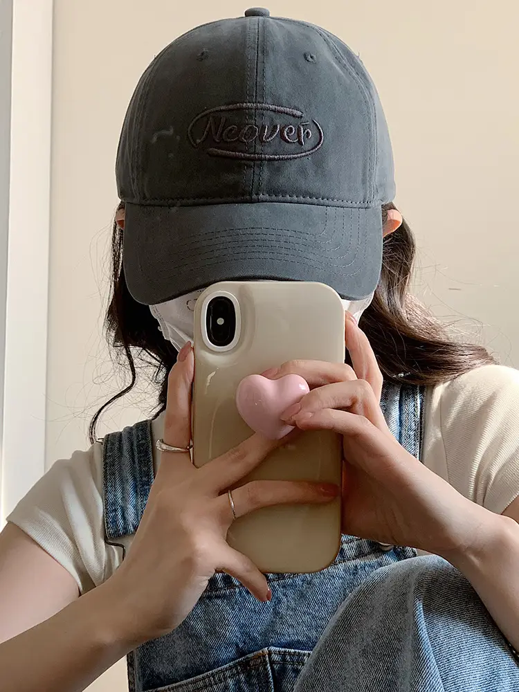 Women's Brown New Japanese Style Baseball Cap with "Neower" Logo — feature 26
