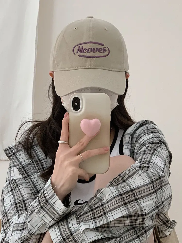 Women's Brown New Japanese Style Baseball Cap with "Neower" Logo — feature 27