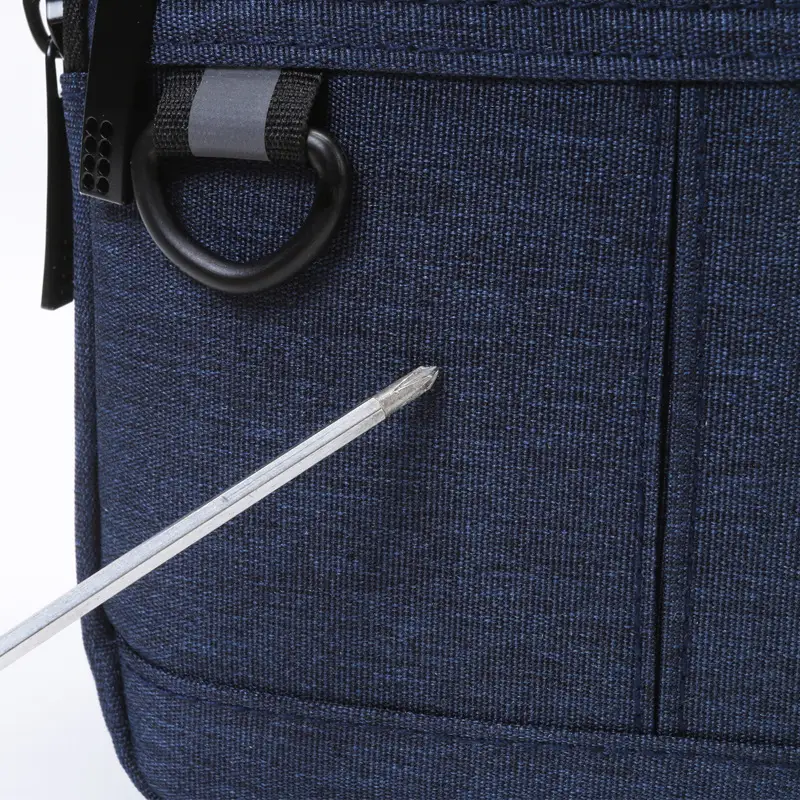 Men's Black Oxford Messenger Bag with Adjustable Strap - Image 6