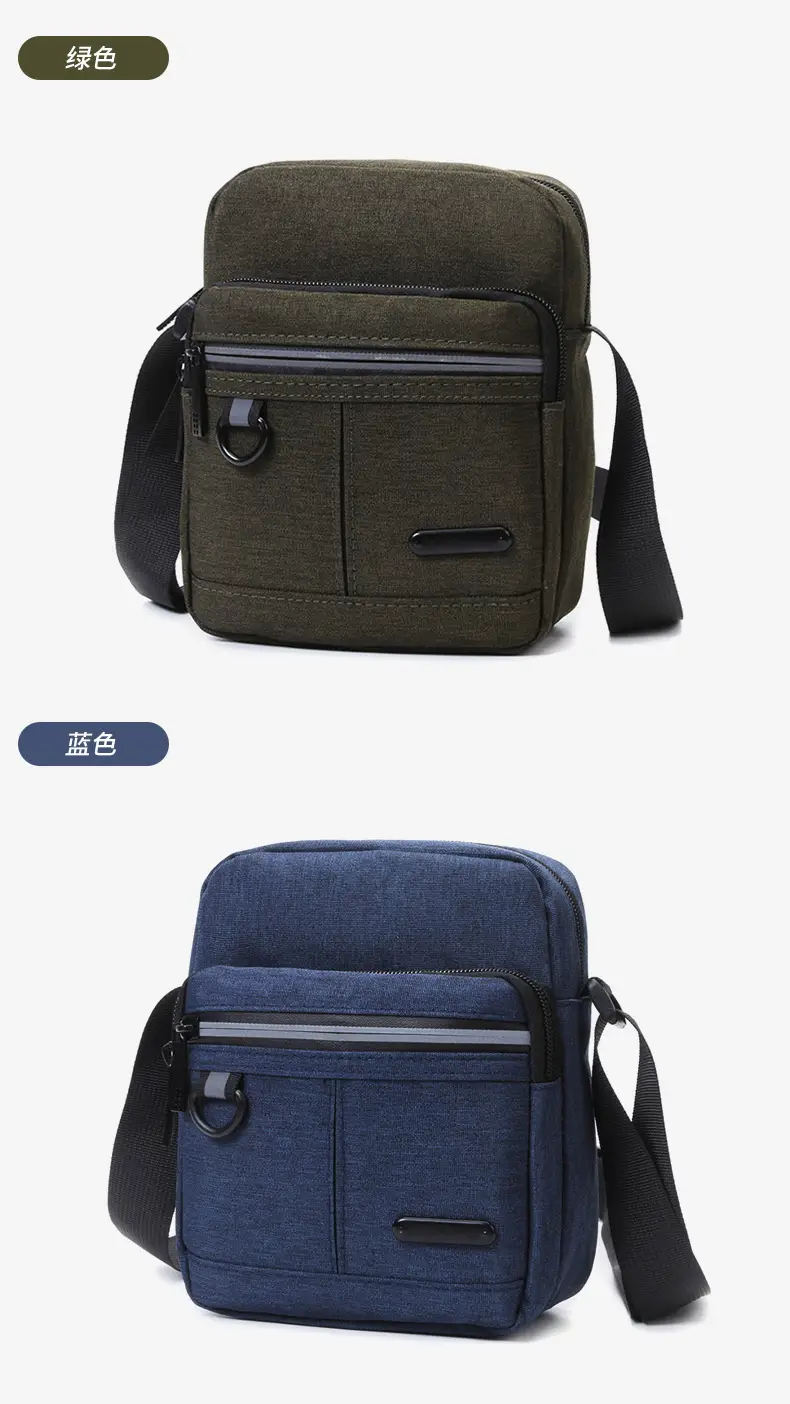 Men's Black Oxford Messenger Bag with Adjustable Strap — feature 13