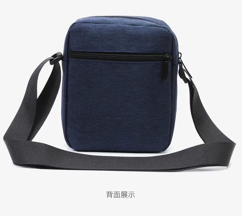 Men's Black Oxford Messenger Bag with Adjustable Strap — feature 17