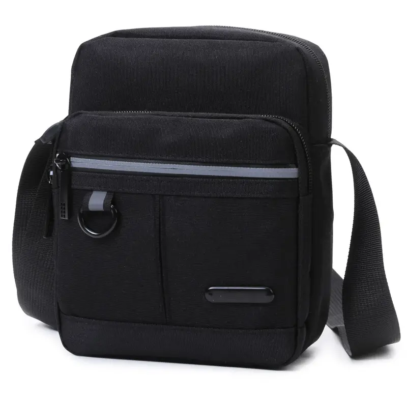 Men's Black Oxford Messenger Bag with Adjustable Strap - Image 2