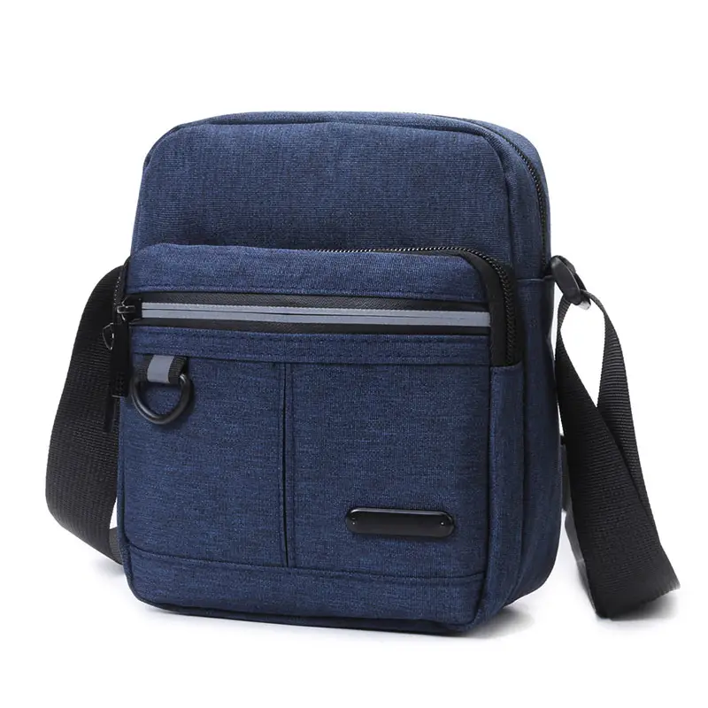 Men's Black Oxford Messenger Bag with Adjustable Strap - Image 4