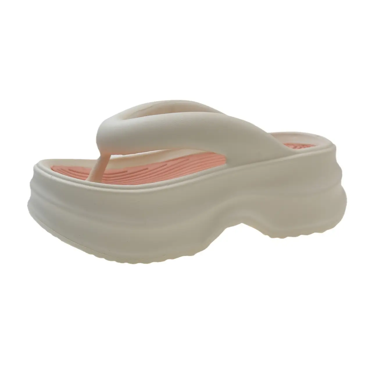 Women's Thick Sandal Slip-On Summer Shoes Beige