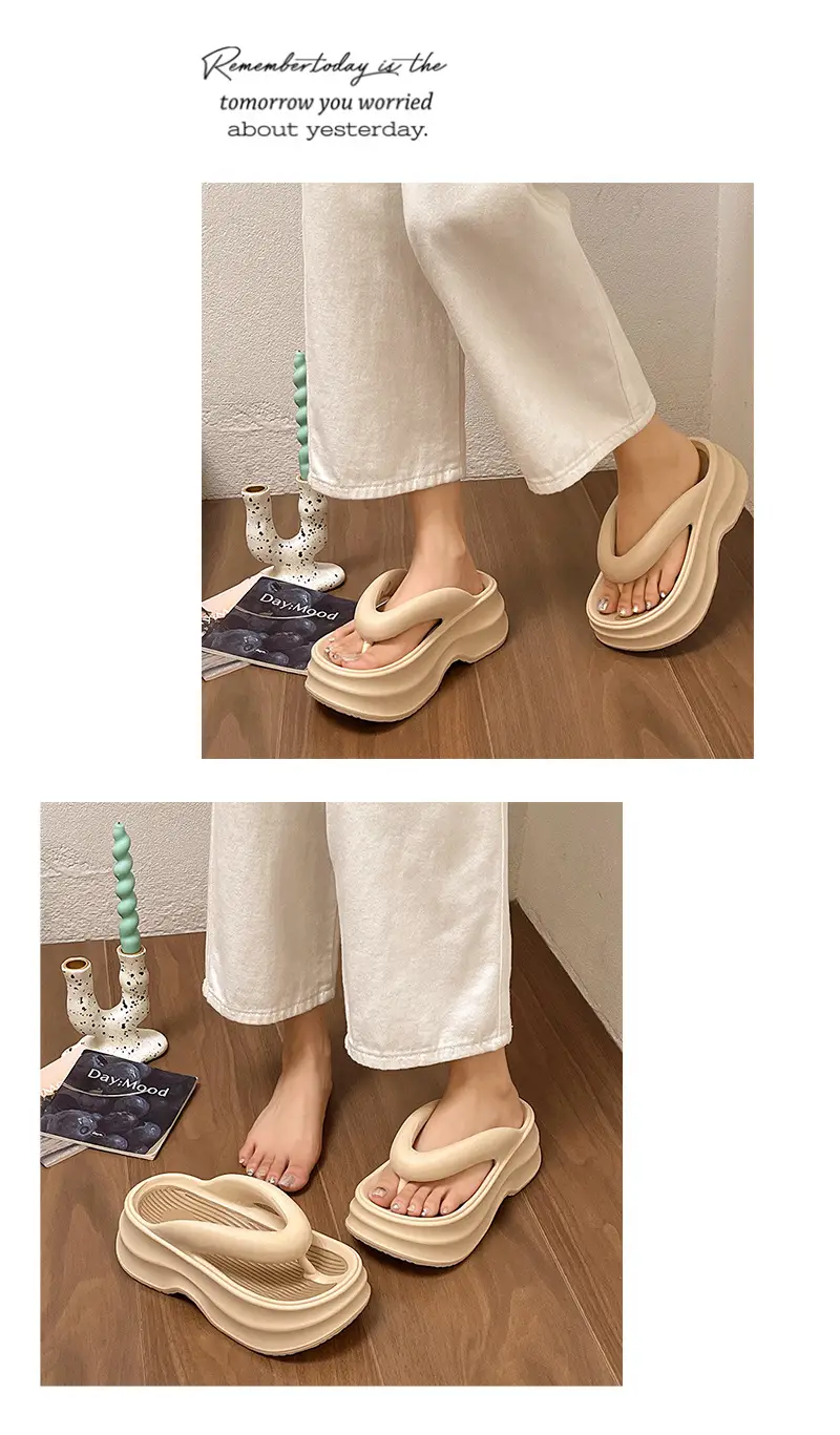 Women's Thick Sandal Slip-On Summer Shoes Beige — feature 10