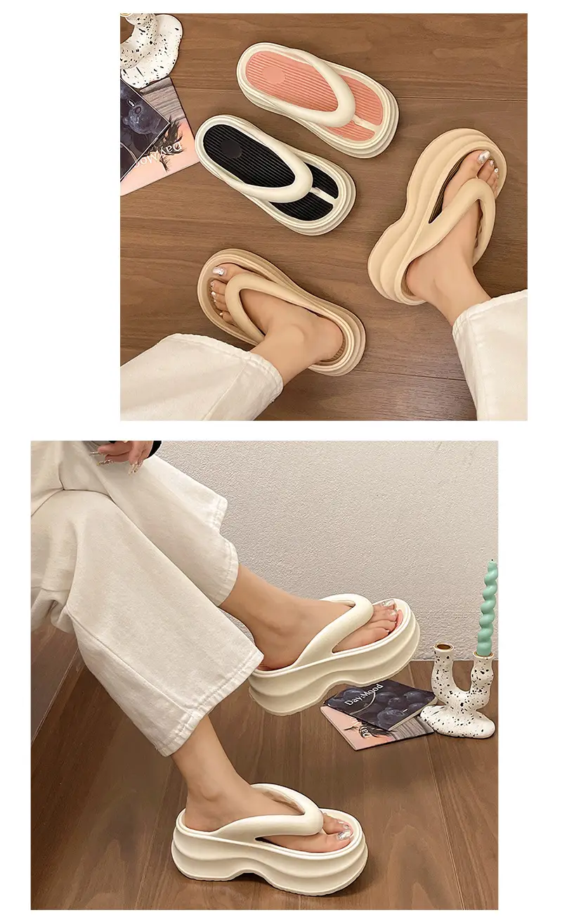 Women's Thick Sandal Slip-On Summer Shoes Beige — feature 11