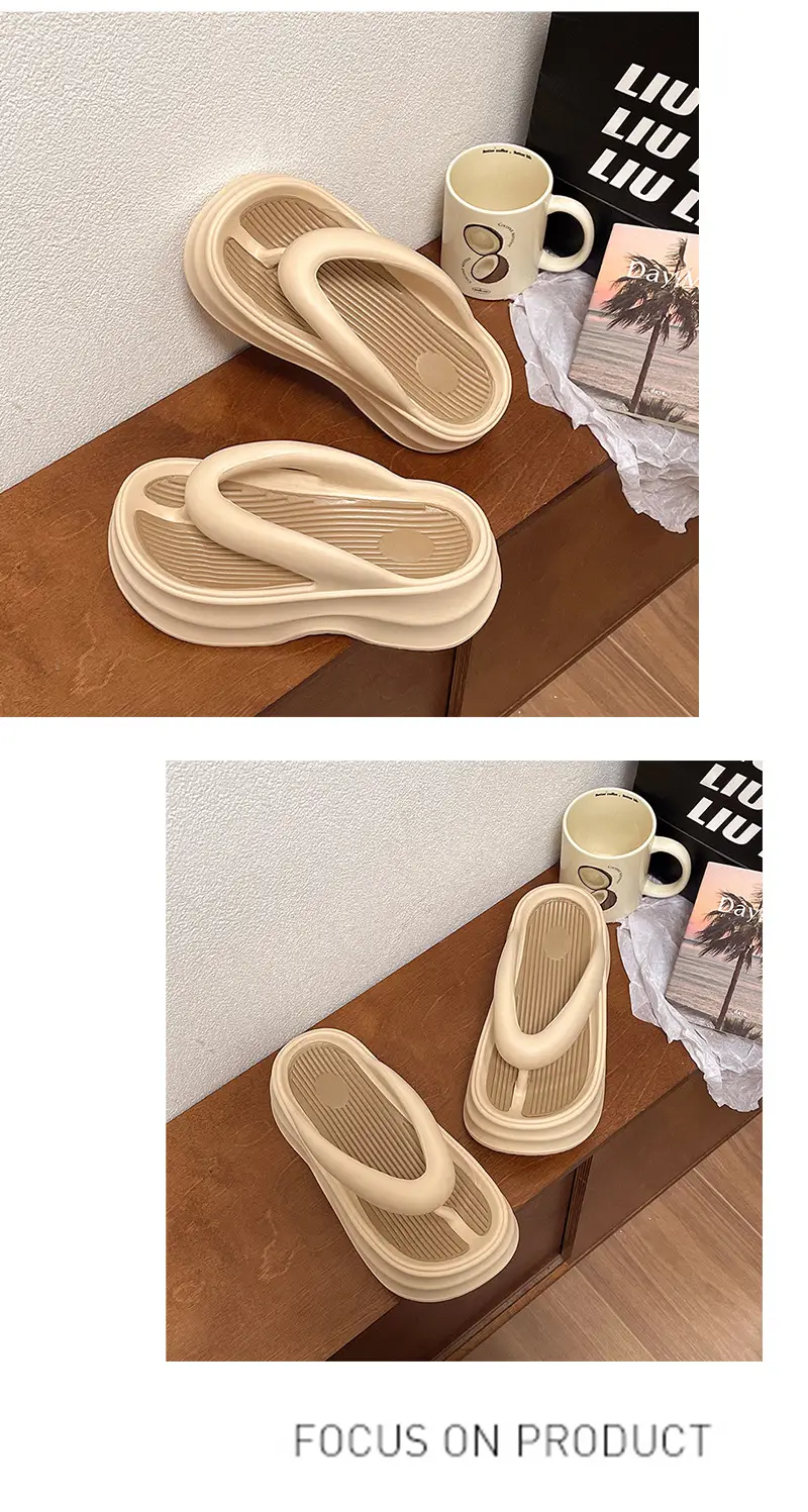 Women's Thick Sandal Slip-On Summer Shoes Beige — feature 14