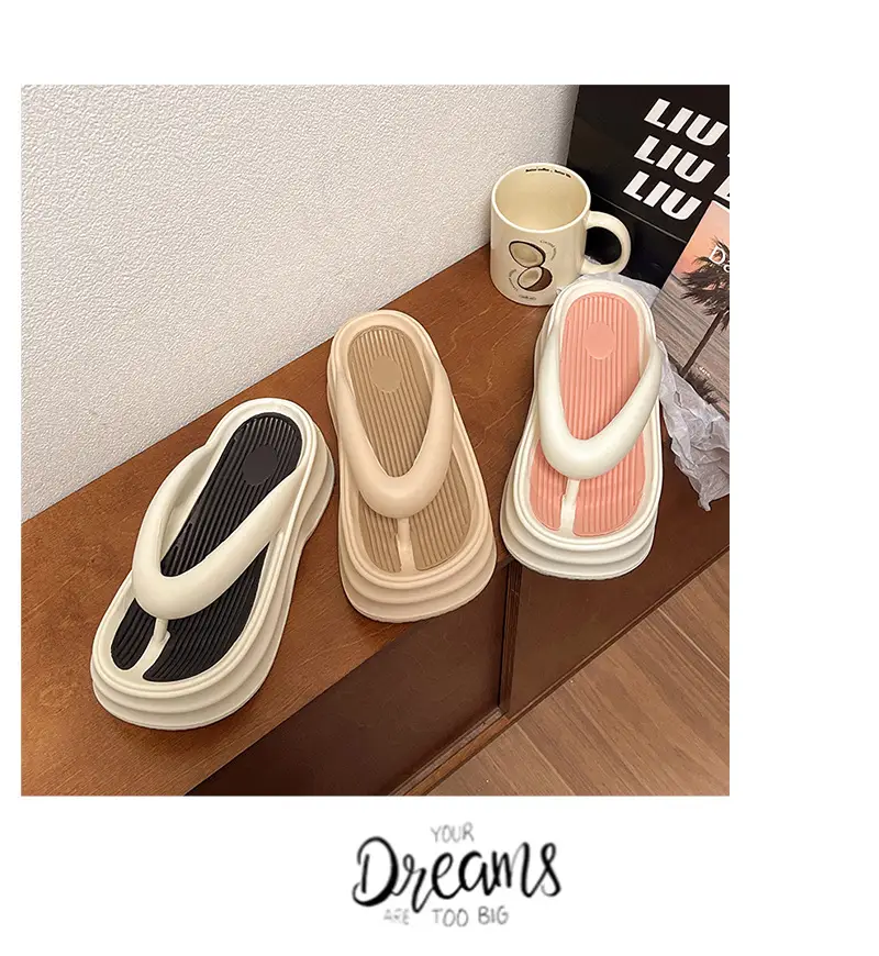 Women's Thick Sandal Slip-On Summer Shoes Beige — feature 17
