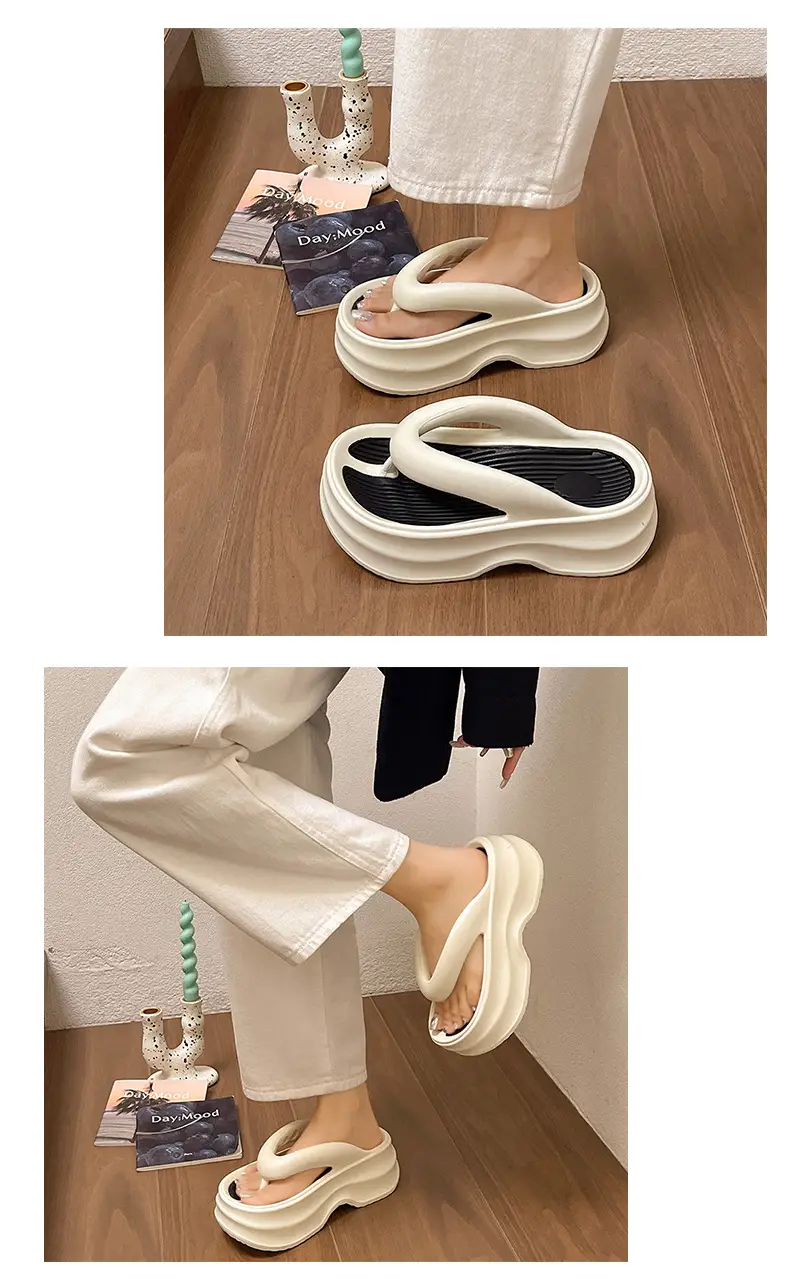Women's Thick Sandal Slip-On Summer Shoes Beige — feature 7