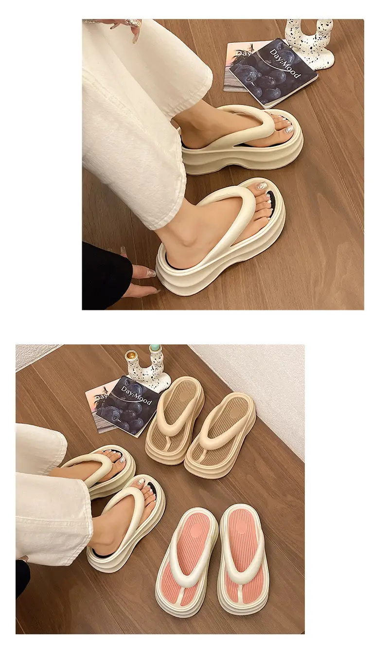 Women's Thick Sandal Slip-On Summer Shoes Beige — feature 8