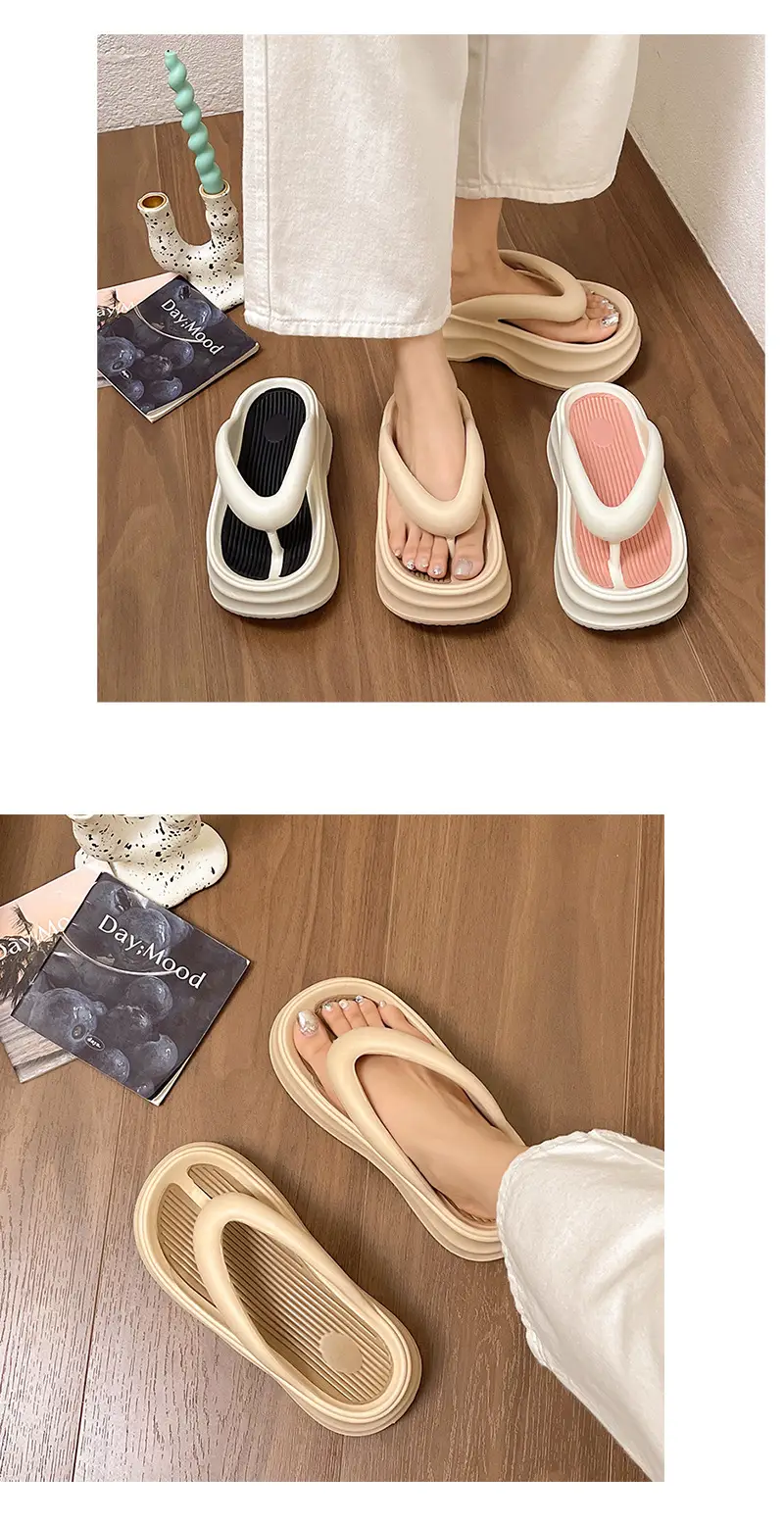 Women's Thick Sandal Slip-On Summer Shoes Beige — feature 9
