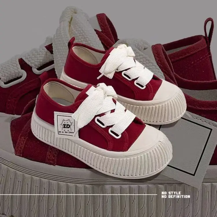 Women's thick-soled canvas shoes 2024 New breathable white shoes soft-soled lightweight casual sneakers for students ins fashion — feature 5