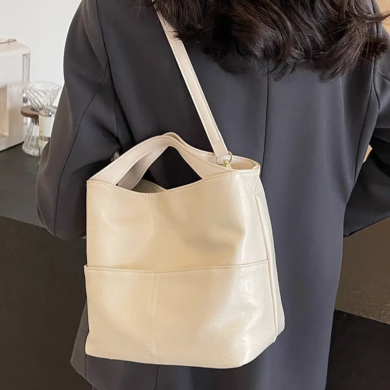 Women's Large Capacity Crossbody Tote Bag Beige 2026
