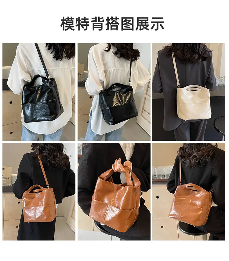Women's Large Capacity Crossbody Tote Bag Beige 2026 — feature 12