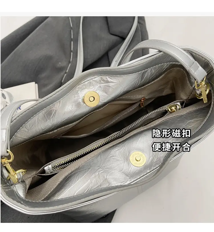 Women's Large Capacity Crossbody Tote Bag Beige 2026 — feature 16