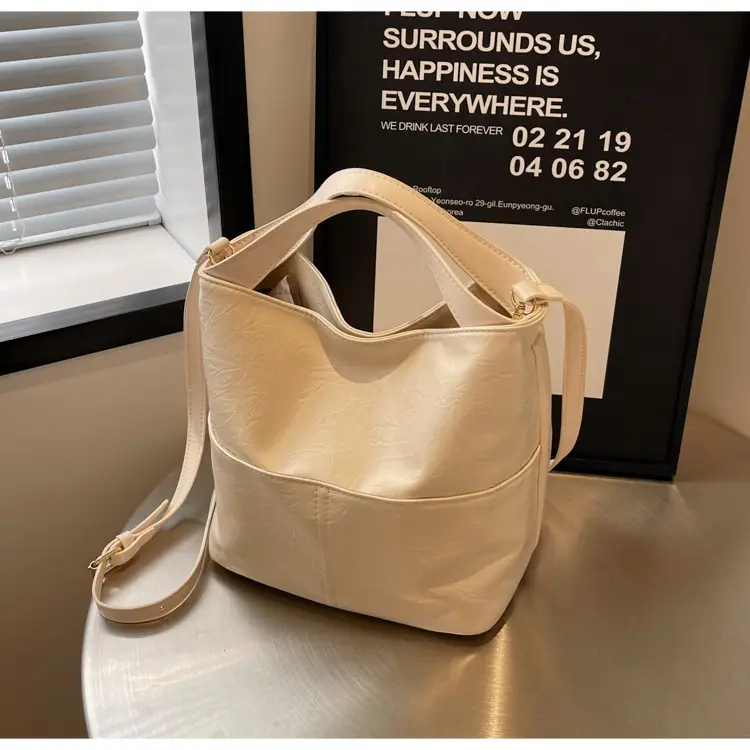 Women's Large Capacity Crossbody Tote Bag Beige 2026 — feature 20