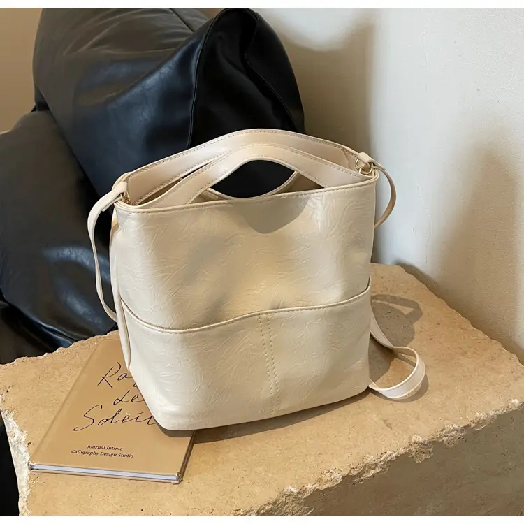 Women's Large Capacity Crossbody Tote Bag Beige 2026 — feature 21