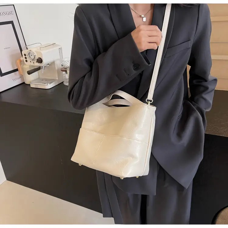 Women's Large Capacity Crossbody Tote Bag Beige 2026 — feature 29