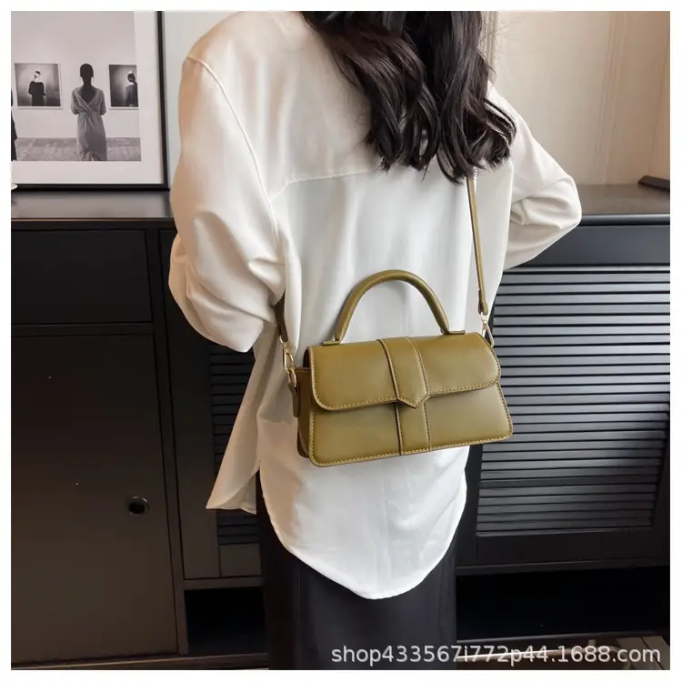 Women Retro Shoulder Messenger Bag Olive Green 2023 - Image 6