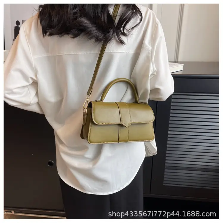Women Retro Shoulder Messenger Bag Olive Green 2023 — feature 11
