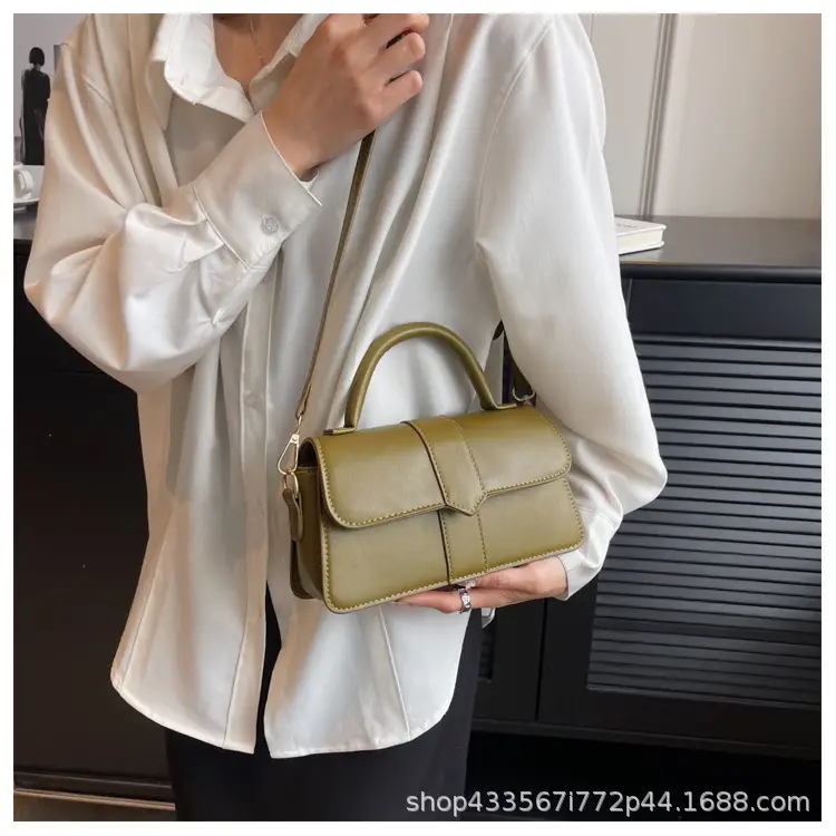 Women Retro Shoulder Messenger Bag Olive Green 2023 — feature 12