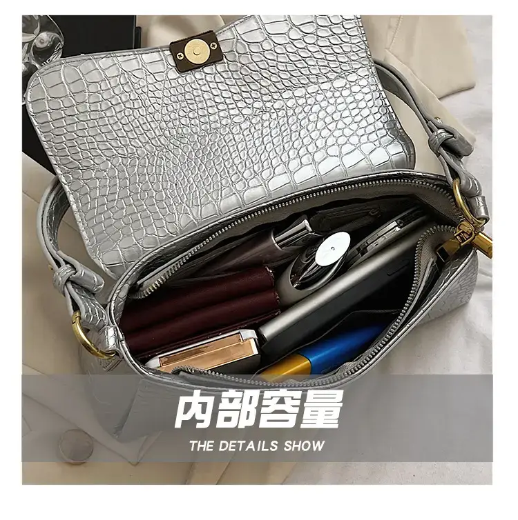 Brown Croc Leather Shoulder Bag for Women 2024 — feature 13