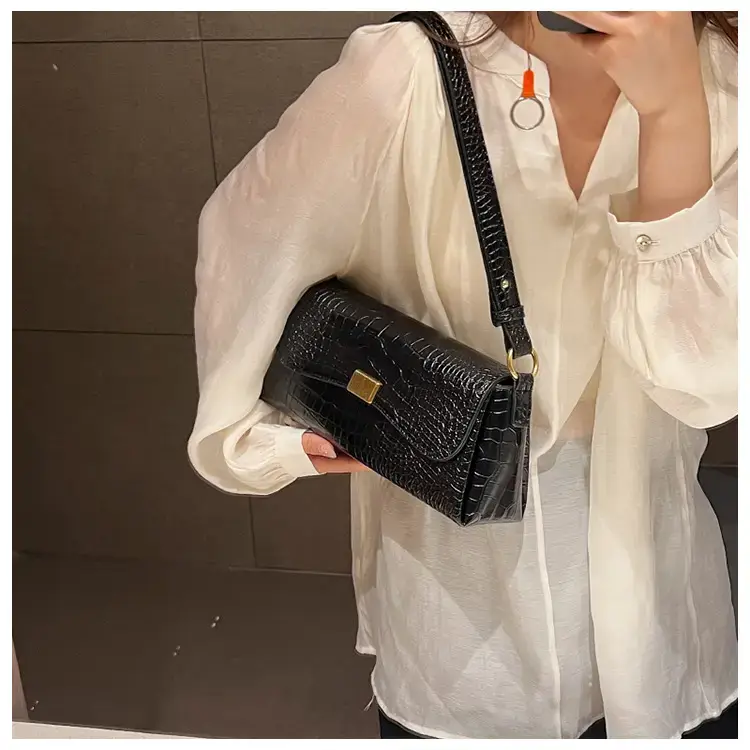 Brown Croc Leather Shoulder Bag for Women 2024 — feature 21
