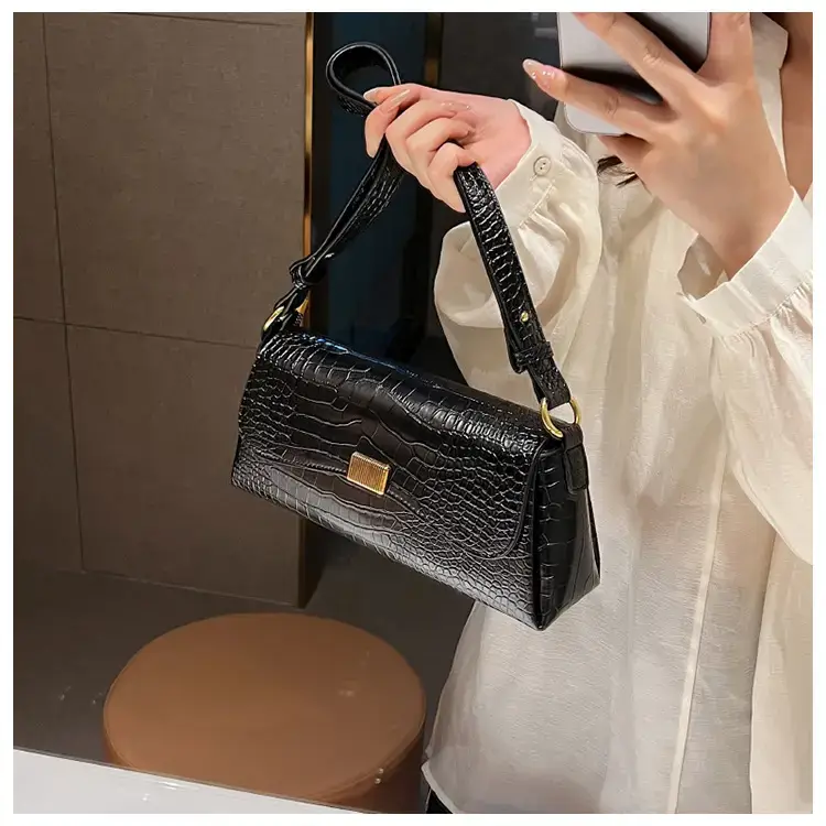 Brown Croc Leather Shoulder Bag for Women 2024 — feature 22