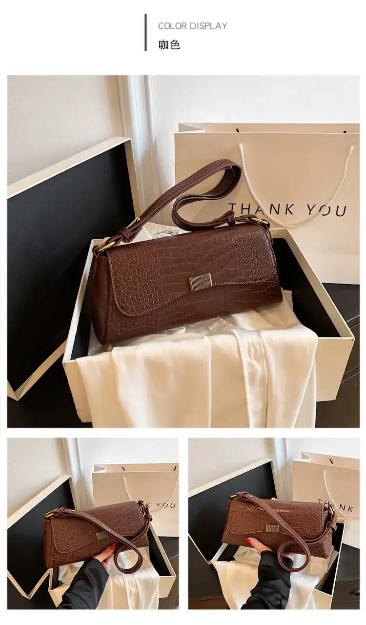 Brown Croc Leather Shoulder Bag for Women 2024 — feature 30