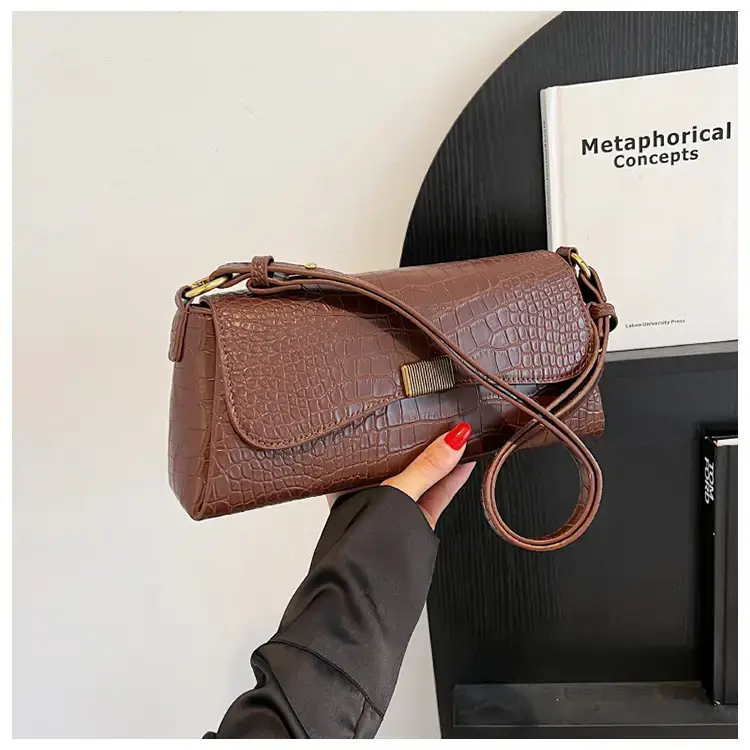 Brown Croc Leather Shoulder Bag for Women 2024 — feature 33