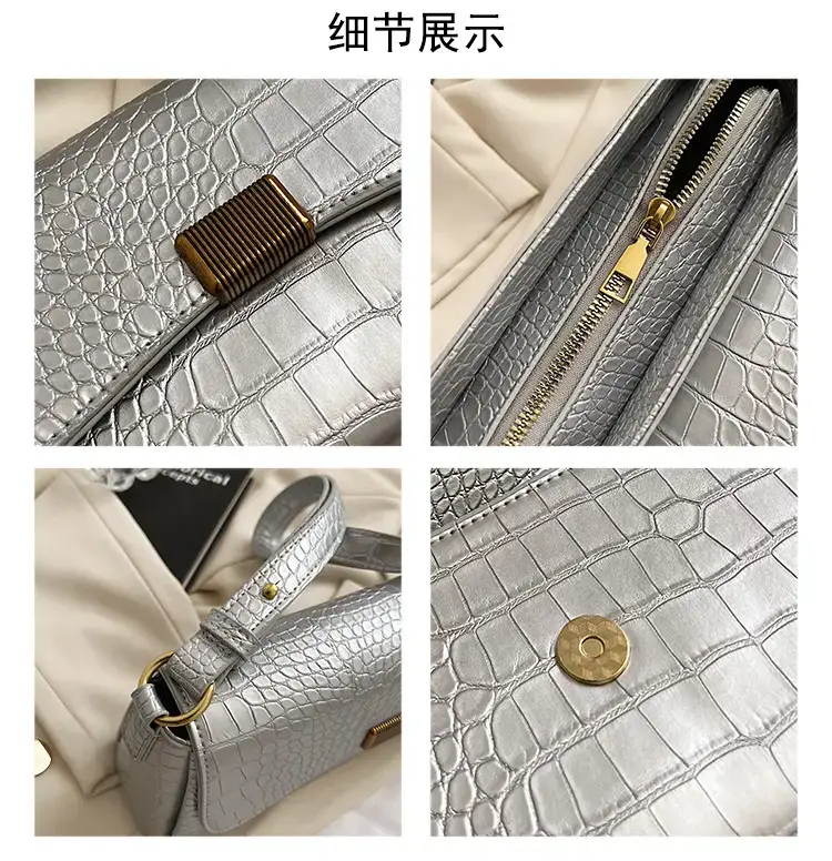 Brown Croc Leather Shoulder Bag for Women 2024 — feature 5