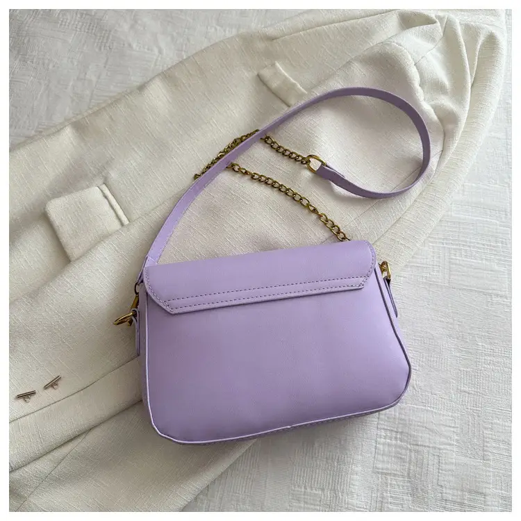 Korean Style Saddle Bag Women Brown Gold Logo — feature 13