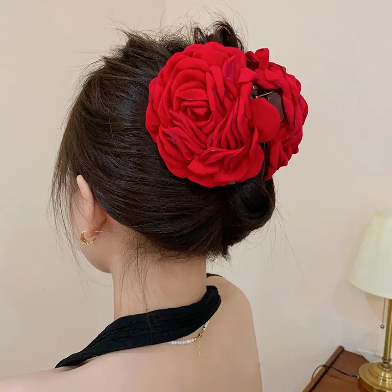Rose Flower Hair Clip for Women, Brown, All-match - Image 22