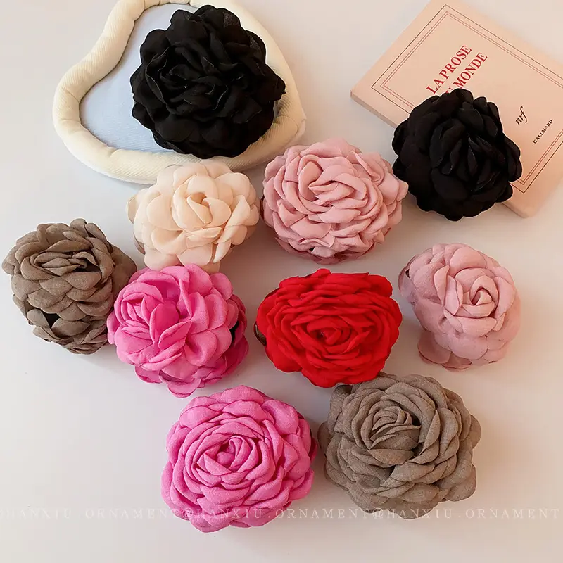 Rose Flower Hair Clip for Women, Brown, All-match - Image 23