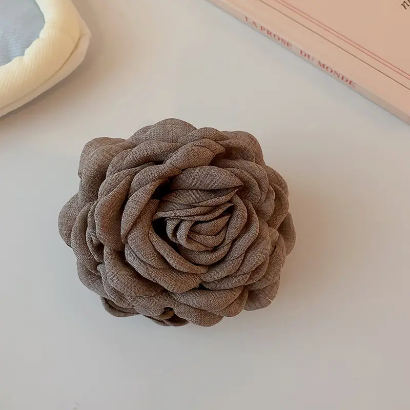 Rose Flower Hair Clip for Women, Brown, All-match - Image 4