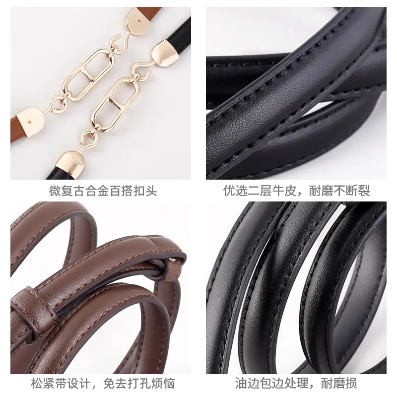 Women's No-Punch Buckle Belt Tan 2025 New Style - Image 6
