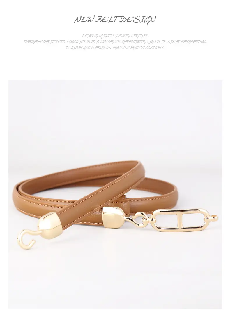 Women's No-Punch Buckle Belt Tan 2025 New Style — feature 38