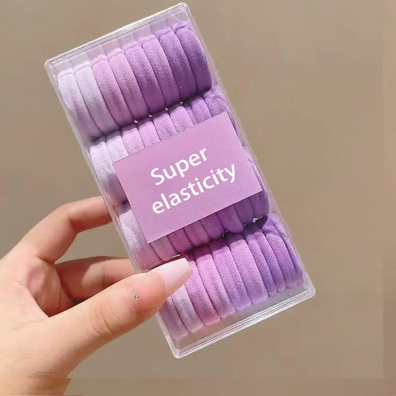 Super Elastic Hair Bands for Women Purple Ponytail Ties - Image 10