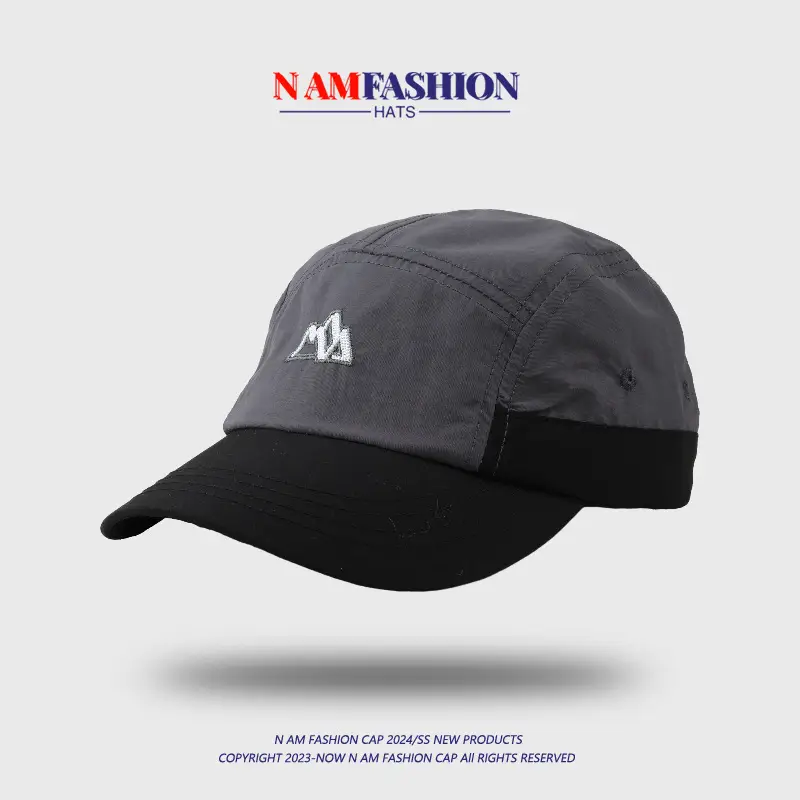Men's Embroidered Baseball Cap Gray Black - Image 6