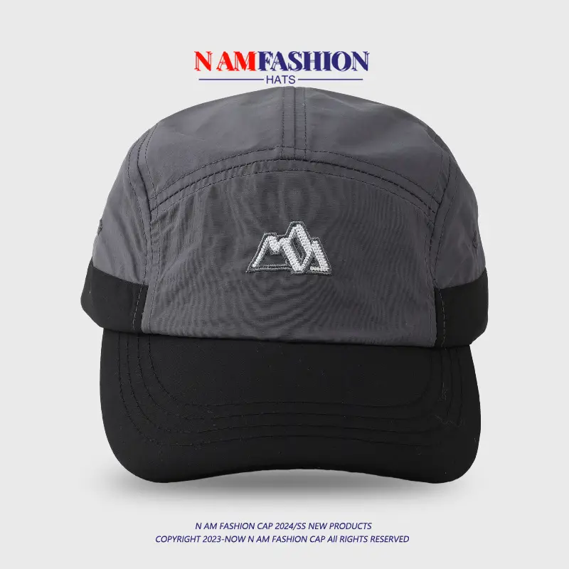 Men's Embroidered Baseball Cap Gray Black — feature 2